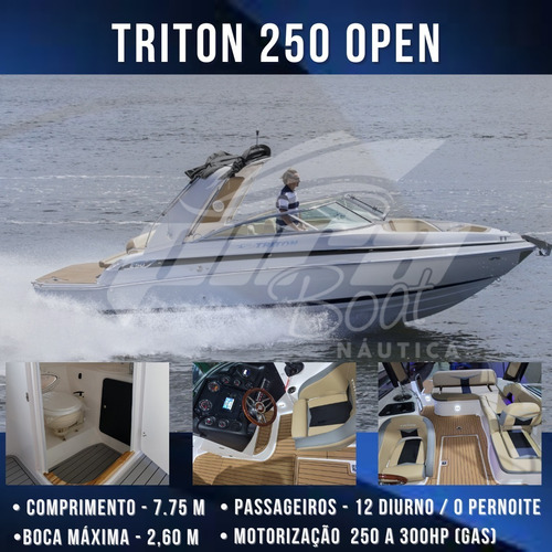 Imagem 1 de 17 de Lancha Triton 25 Pés Open Completa - Ñ Focker242 Nx Ventura