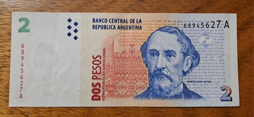 Argentina Bottero N 3202 Billete 2 $ Convertibles Serie A. 