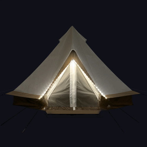 Casa Campaña Tipi 8 Pers Leds 4.57mx4.57mx2.69m Impermeable Color Beige