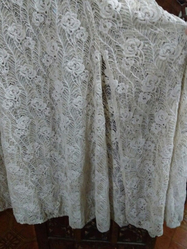 Pollera Larga Mujer Encaje Bordado Tajo Importada Ecote