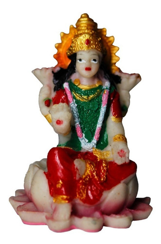 Estatueta Lakshmi Deusa Hindu Da Riqueza Em Resina 6cm