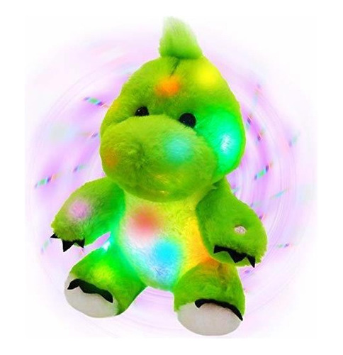 11 Light Up Dinosaur Stuffed Animal Glow Green T Rex Le...