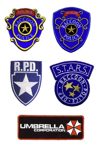 Parches R.e., Detective, Officer, Umbrella Corp Azul, Rpd