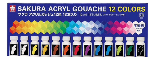 ??????? Laminado 13  Tubo 12 Color Acrilico Gouache Japon