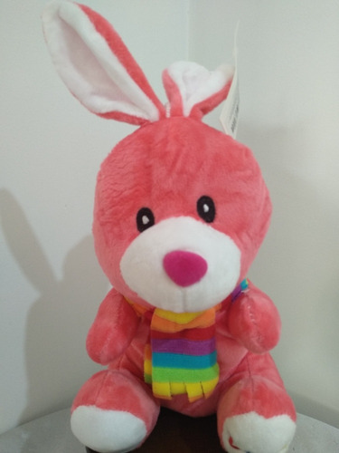 Conejo Con Bufanda De Peluche Antialergico 21 Cms