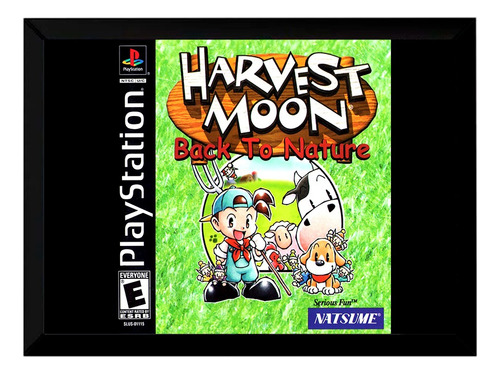 Quadro Decorativo Capa A4 33x25 Harvest Moon Playstation 1