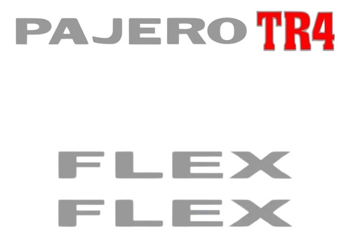 Kit Adesivos Mitsubishi Pajero Tr4 Flex Em Cinza Pjtr4fx