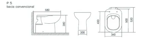 Lavabo convencional Deca Vogue Plus Ice White P.5.17