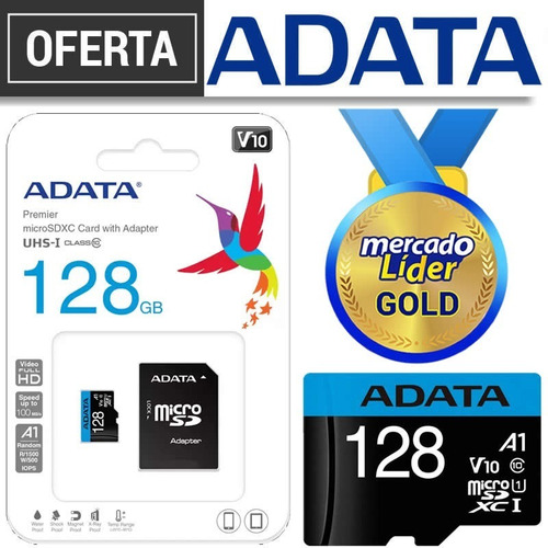 Memoria Micro Sd 128 Gb Adata Original Clase 10 Inc Iva