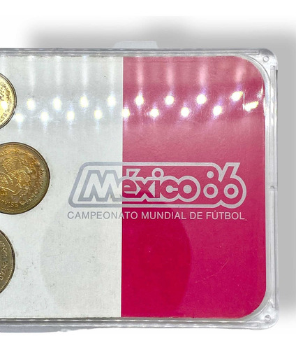 Set 7 Monedas Conmemorando Mundial De Fútbol En Mexico 1986 (Usado)