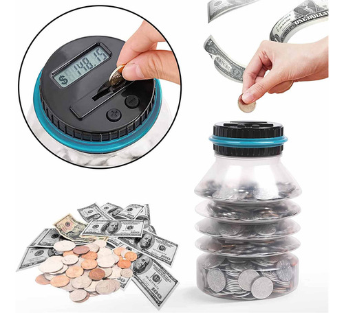 Tarro De Ahorro Z Digital Coin Bank De Digital Energy Clear