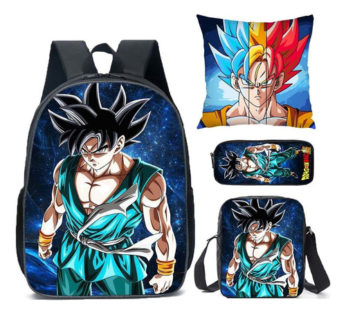 Mochila De 4 Piezas Dragon Ball Z Goku Para Niños