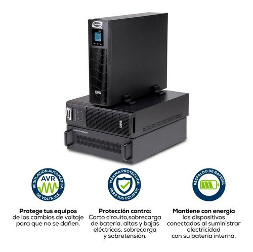 Ups Evans On-line Doble Conversión 6kva Color Negro