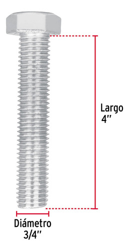 Set Con 4 Tornillos 3/4 X 4 Tipo Máquina, Fiero
