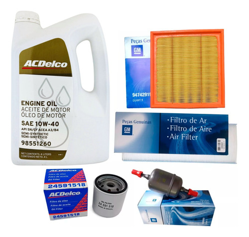 Kit 4 Filtros + Aceite 10w40 Chevrolet Montana 1.8