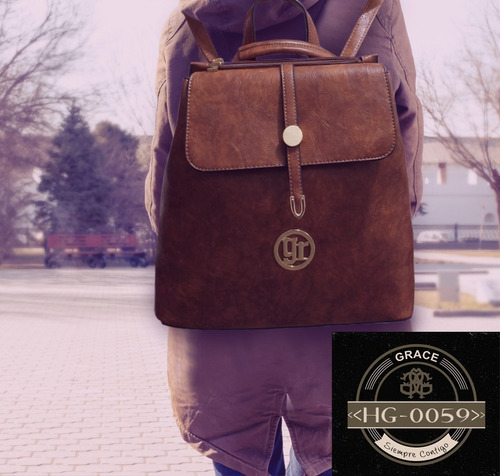 Imagen 8 de 8 de Bolsa Para Dama Elegante Juvenil Mochila Crossbody Hg-0059