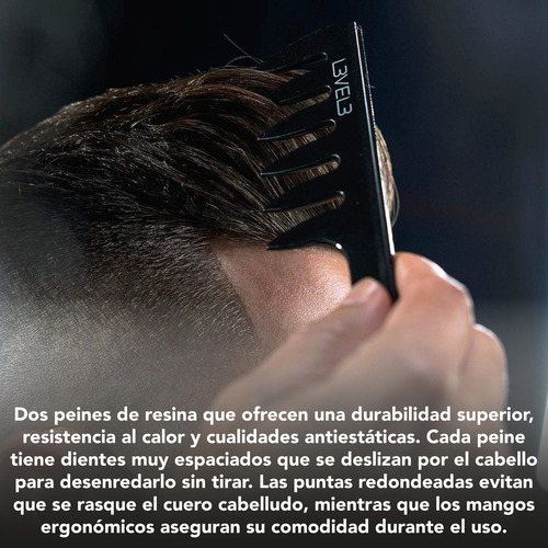 Set De Peines Para Cabello Level 3 Antiestático De Resina