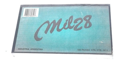 Ficha De Cuenta Corriente Nº3 X100 1028 (son 20 Packs)