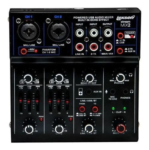 Mesa De Som Lexsen Stream Mix 2 Interface | Usb | Bluetooth