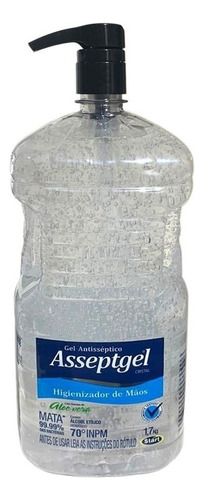 Alcool Em Gel 70% Asseptgel 1,7kg Com Válvula Antisséptico