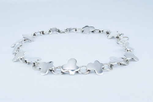 Bonita Pulsera De Plata .925 Maripositas 