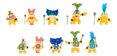 Set 5 Figuras Koopalings Super Mario Bowser Jr Wendy Ludwing