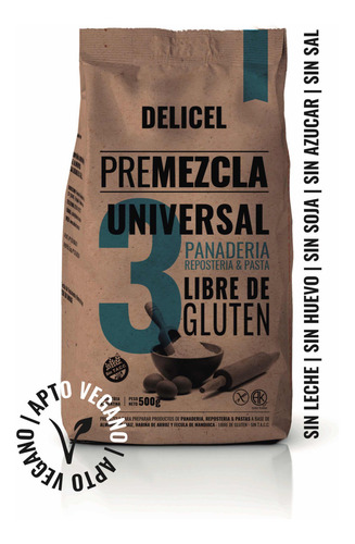Premezcla Universal Delicel Sin Tacc Paquete 500 Gr