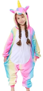 Hermosas Pijamas Unicornio Arcoiris Pastel, Mameluco Niñas