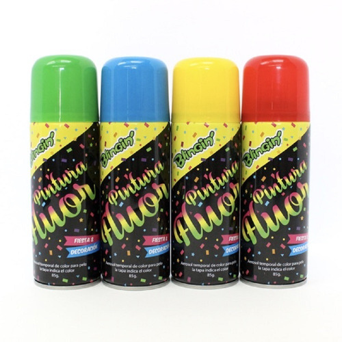 Pintura Spray Pelo Colores Año Nuevo Cotillón Activarte