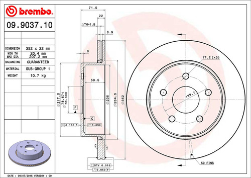 Par Discos Ventilado Traseros Dodge Durango 2004-2007 5.7l