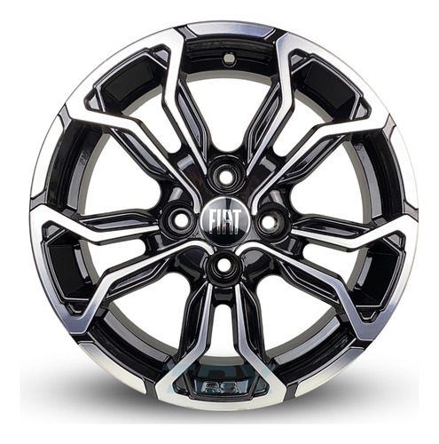 Rodas M16 Fiat Uno Palio Aro 14 4x98 +bicos Link Especial Cor Preto Com Diamantado
