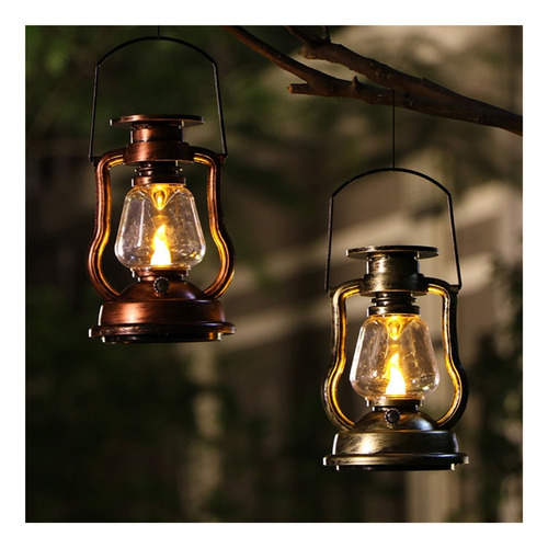 Lámpara Portátil Retro Luz Colgante Solar Led Linterna
