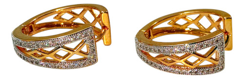 Golden Time - Arracadas Tipo Huggie Chapa De Oro.