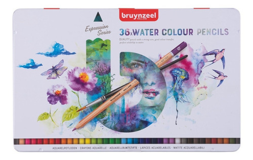 Lapices Acuarelables Bruynzeel Expression X 36 Lata Color Agua