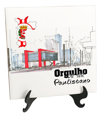 Quadro Azulejo Bandeira Cidade São Paulo Orgulho Paulistano