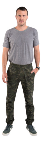 Pantalon Jogger Camuflado Hombre Algodon Spandex Camu