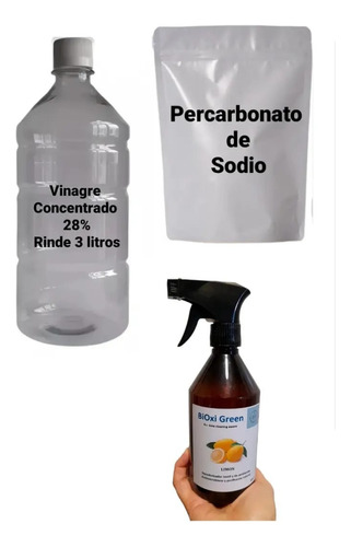 Kit Percarbonato + Vinagre Limpieza Conc. 28% + Home Spray