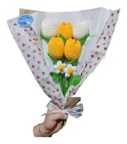 Comprar Ramo De Flores Artificiales Tejido A Crochet De Tulipanes