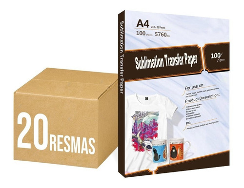 Papel De Sublimacio X Caja 20 Resmas A4 - Secado Insta