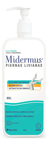 Midermus Piernas Livianas Gel Drena Tonifica Y Alivia 450g Fragancia Mentol
