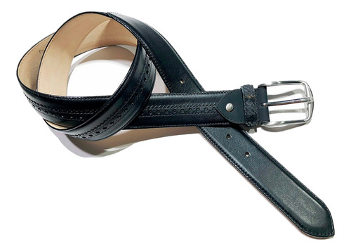 Cinturón Hombre Piel Y Picado Prada Mx 20196 Color Negro Diseño De La Tela Liso Talla 110