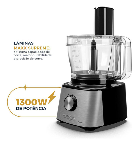 Multiprocessador Britânia 5 Em 1 Bmp2000 1300w Prateado 110v