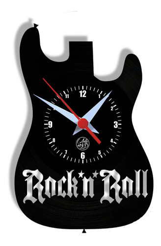 Relógio De Parede Vinil - Guitarra Rock N Roll Instrumento