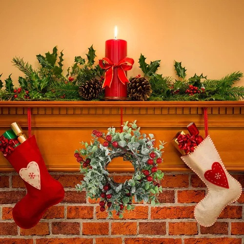 Guirnalda De Velas Navideñas Anillos De Vela De Bayas De 1