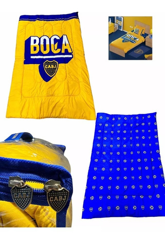 Acolchado Boca Juniors 1 Plaza 1/2 Boca Te Sigo Siempre 