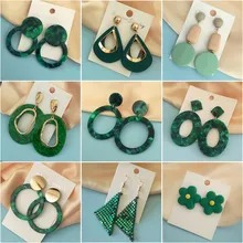 Aros Llamativos De Moda Para Mujer, Aretes De Hoja De Resina