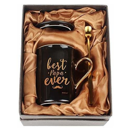 Best Papa Ever Black Gold Tazas De Café Divertidas Cum...