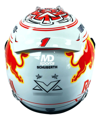 Casco Formula 1 Max Verstappen Redbull 2023 Gp Japon 1:2 Blanco