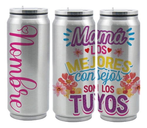 Termo Acero Lata 450 Ml Mama Día De La Madre Personalizado8