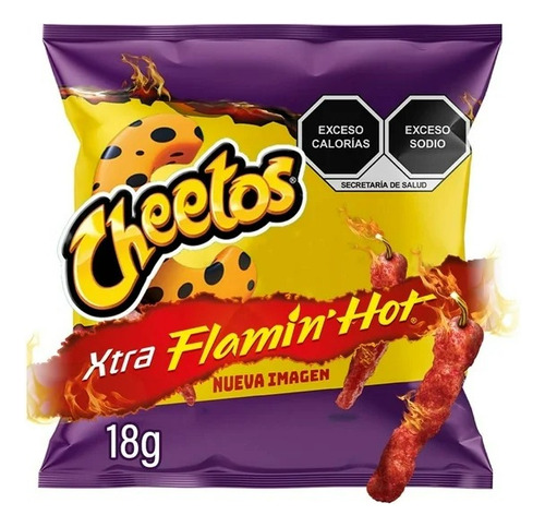 30 Pzas Botana Cheetos Xtra Flamin' Hot Sabor Queso Chile Y